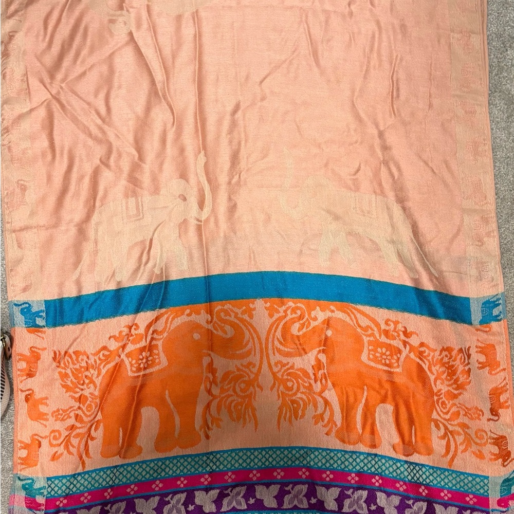 Pashmina Pink, Orange & Purple Butterfly Scarf